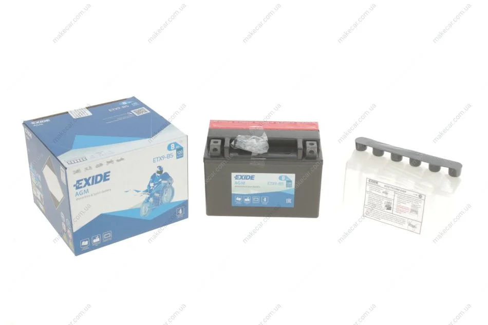 <strong>Акумулятор сухозаряджений AGM 8Ah 120A EXIDE ETX9-BS (фото 1)</strong>
