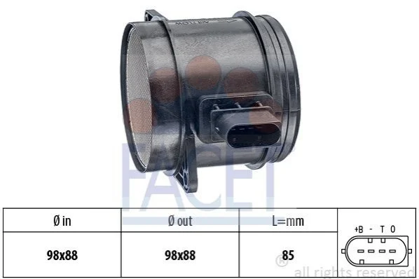 <strong>Витратомір повітря BMW 3/5/X3/X5 2.0/3.0 d 04-> FACET 10.1348 (фото 1)</strong>