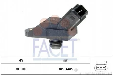 Датчик тиску наддуву (4 конт.) BERLINGO/PEUGEOT 106/205 1.1-3.0 87- для FACET 10.3010 фото товару