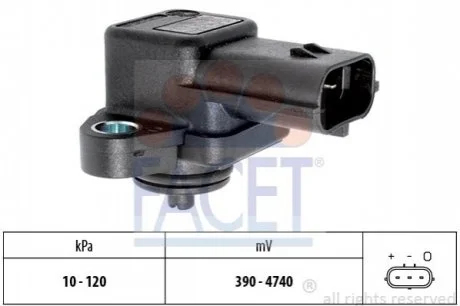 Датчик абсолютного тиску (Manifold Air Pressure Sensor, MAP sensor) для FACET 10.3042 фото товару