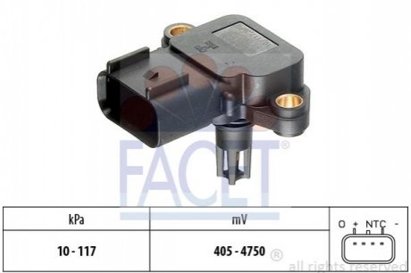 Датчик тиску наддуву Ford Focus 1.4 16v (98-04) FACET 10.3077 (фото 1)
