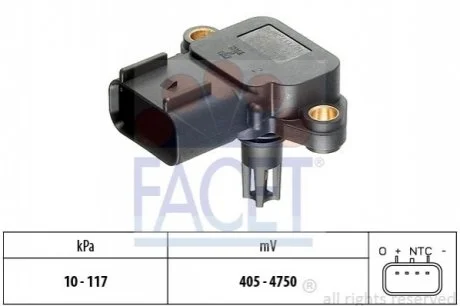 Датчик тиску наддуву Ford Focus 1.4 16v (98-04) для FACET 10.3077 фото товару