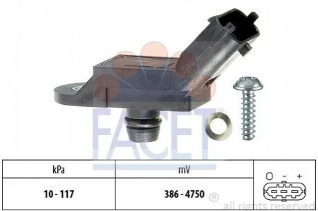 Датчик тиску наддуву (4 конт.) AUDI A1/A3-A8/CADDY/PASSAT/T5 1.2-6.3 03- для Fiat, Lancia FACET 10.3133 фото товару