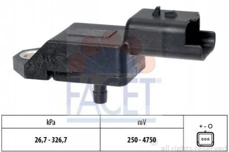 Датчик тиску повітря Citroen C5 / Ford Fiesta/Transit Courier / Peugeot 407 1.4-2.2 Hdi/TDCi 06-> для FACET 10.3134 фото товару