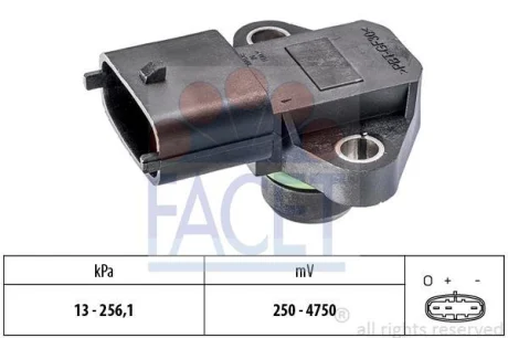 Датчик тиску наддуву (MAP) Hyundai SantaFe (01-) 2.0 CRDi (10.3179) Facet для FACET 103179 фото товару