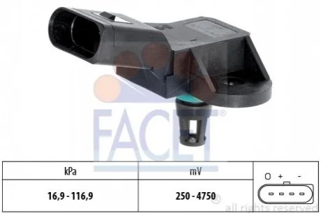 Датчик абсолютного тиску для Audi, Volkswagen FACET 10.3226 фото товару