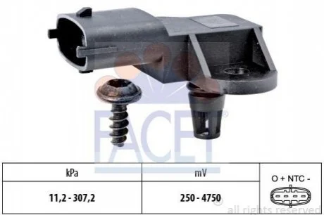 Датчик тиску повітря Fiat Doblo / Ford Focus/Mondeo/Transit Connect 1.0-2.3 i/EcoBoost 11-> для Ford FACET 10.3341 фото товару