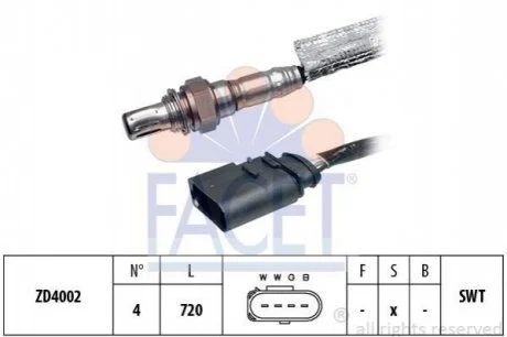Лямбда-зонд для Jeep, Volkswagen, Skoda, Seat, Dodge FACET 10.7163 фото товару