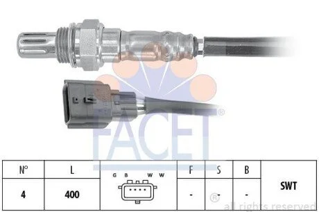 Датчик кислорода (лямбда-зонд) Renault Logan II (16-) 1.0 Sce 75 (10.8225) Facet для FACET 108225 фото товару