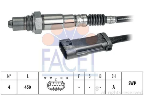 Датчик кислорода (лямбда-зонд) Renault Duster (11-), Megane II (03-) K4M 1.6 16V для FACET 108281 фото товару