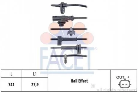 Датчик ABS передній Ford Courier 14-> для FACET 21.0124 фото товару