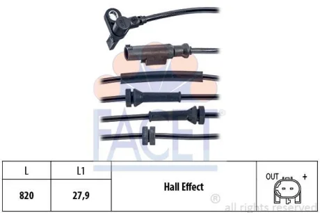 Датчик ABS Opel Corsa D, E (06-) (21.0128) Facet для Fiat, Opel, Vauxhall, Alfa Romeo, Abarth FACET 210128 фото товару