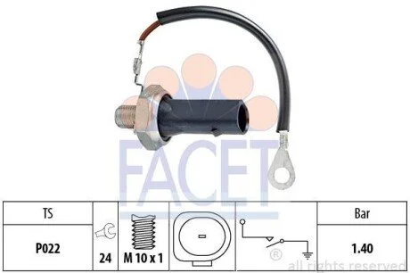 Датчик тиску оливи для FACET 7.0167 фото товару