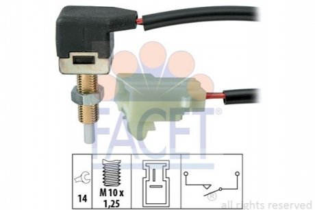 Вимикач стоп-сигналу FACET 7.1298 фото товару