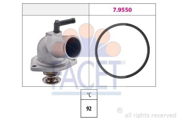 <strong>Термостат Opel Combo/Astra G/Vectra B, C 1.4-1.6i 95- (92C) с корпусом FACET 7.8174 (фото 1)</strong>