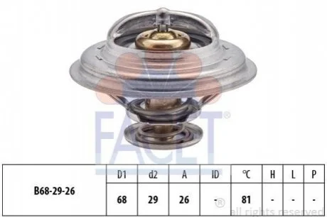 Термостат Renault Trafic/ VW Golf 2.1-2.3 D/TD/i 80- (82 C) для Renault, Ford, Citroen, Peugeot FACET 7.8250S фото товару