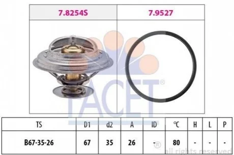 Термостат Bmw 3 320 i (93-99) для FACET 7.8254 фото товару