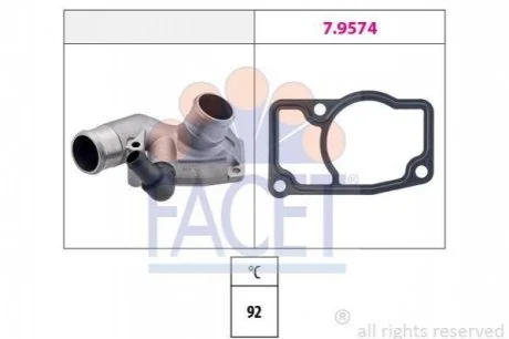Термостат MB V (638/2)/Opel Astra G/Zafira A 2.0DI/DTI 16V/2.8i 97-11 (92C) з корпусом для Opel, Vauxhall FACET 7.8347 фото товару