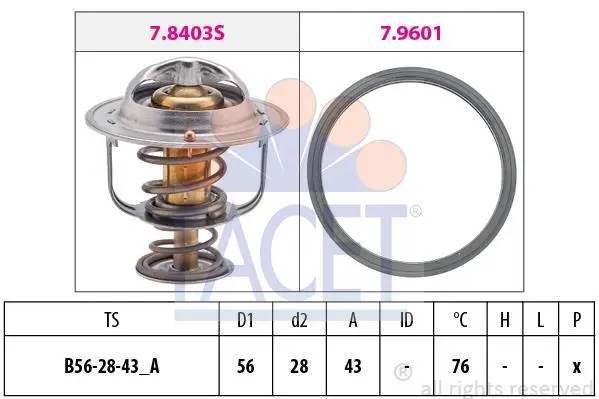 <strong>Термостат (з прокладкою) Mitsubishi L200, Pajero IV/Fiat Fullback (7.8403) Facet FACET 78403 (фото 1)</strong>
