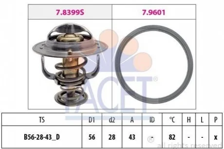 Термостат Mitsubishi Colt vi 1.5 czt (05-12) для FACET 7.8404 фото товару
