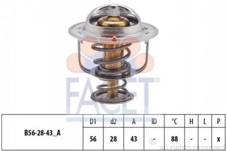 Термостат для Nissan, Mitsubishi, Toyota FACET 7.8407S фото товару