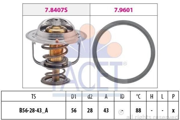 <strong>Термостат Mitsubishi Lancer 1.6 (03-08) FACET 7.8408 (фото 1)</strong>