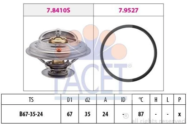 <strong>Термостат VW Transporter IV, V/Golf III, IV, V/Audi A3/A6/A8 2.0-3.2 i/D 90- (82 C) FACET 7.8410 (фото 1)</strong>