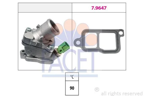 Термостат (з датчиком) Volvo S40 (06-), S60 (00-), S80 (01-), V70 (01-) (7.8606) Facet для Volvo FACET 78606 фото товару