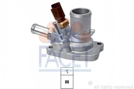 Термостат у корпусі для Fiat, Vauxhall, Alfa Romeo, Lancia, Abarth FACET 7.8672 фото товару