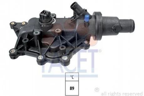 Термостат (у корпусі з датчиком 4pin 89C) Renault Megane, Laguna, Clio, Scenic (98-) 1.4i, 1.6i Facet для FACET 7.8705 фото товару