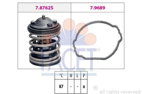 <strong>Термостат BMW 1 (E81, E82, E88)/3 (E90, E91, E92, E93)/5 (E60, F10, F18)/X1 (E84)/X3 (E83) 03- (87C) FACET 7.8762 (фото 1)</strong>