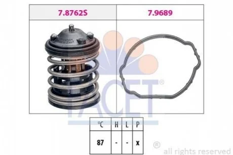 Термостат BMW 1 (E81, E82, E88)/3 (E90, E91, E92, E93)/5 (E60, F10, F18)/X1 (E84)/X3 (E83) 03- (87C) для BMW, Mini FACET 7.8762 фото товару