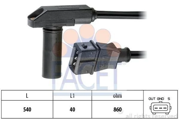 <strong>Датчик положення коленвала Fiat Ducato 2.5 TDI 94-> FACET 9.0182 (фото 1)</strong>