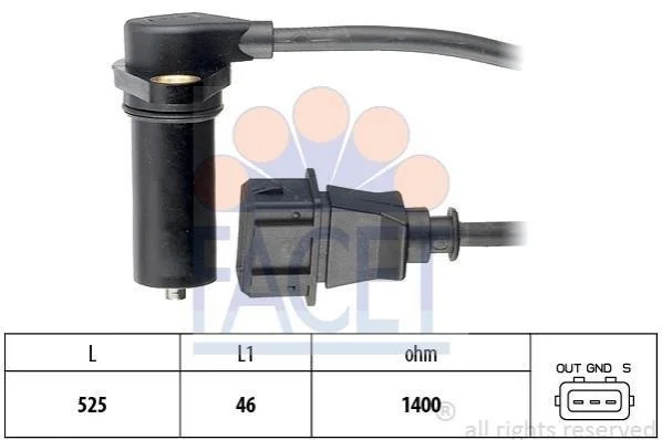 <strong>Датчик положення коленвала Audi A3 / Skoda Octavia / VW Bora/Golf/Polo 1.9 TDI 96-> FACET 9.0219 (фото 1)</strong>