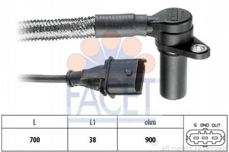 Датчик частоти обертання для Cadillac, Vauxhall, Opel FACET 9.0284 фото товару