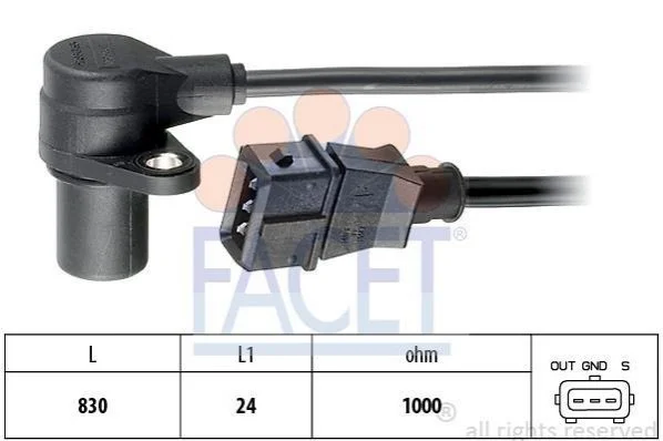 <strong>Датчик положення коленвала Opel Astra 2.0 Turbo 00-> FACET 9.0296 (фото 1)</strong>