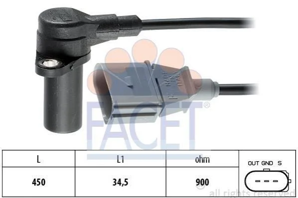 <strong>Датчик положення коленвала Audi A6/A8/Q7 3.3-4.2 i/TDI 98-> FACET 9.0383 (фото 1)</strong>