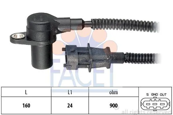 <strong>Датчик положення колінвалу KIA Sorento I (05-) 2.5CRDi (9.0588) Facet FACET 90588 (фото 1)</strong>