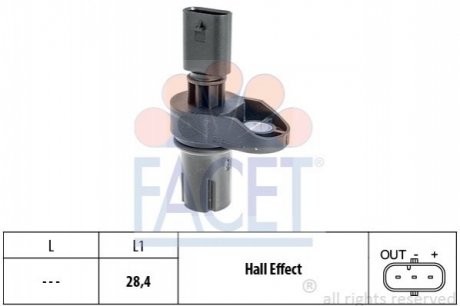 Датчик положення розподілвалу BMW 1/2/3/4/5/6/7/X1/X3/X4/X5/X6 1.6-3.0 d 03-> FACET 9.0757 фото товару