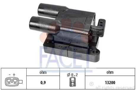 Котушка запалювання (на два цилиндра) Hyundai i10 (03-)1.1i (9.6396) Facet для Hyundai, KIA FACET 96396 фото товару