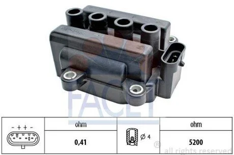 Котушка запалювання Renault Logan (05-), Clio (01-) 1.0i, 1.2 16V (9.6418) Facet для Dacia, Renault FACET 96418 фото товару