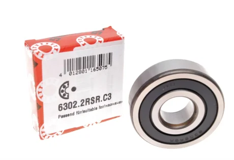 Підшипник кульковий для Toyota, Volkswagen FAG 6302.2RSR.C3 фото товару