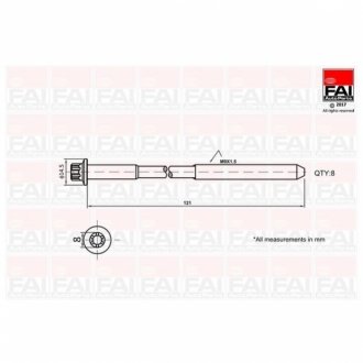 CITROEN К-кт болтов C1,Toyota Aygo,Yaris,Peugeot 107 05- FAI B2120 (фото 1)