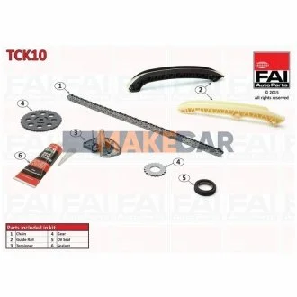 Комплект ланцюга ГРМ Fabia/Polo 1.2 i 02- (з шестернями)) для FAI TCK10 фото товару