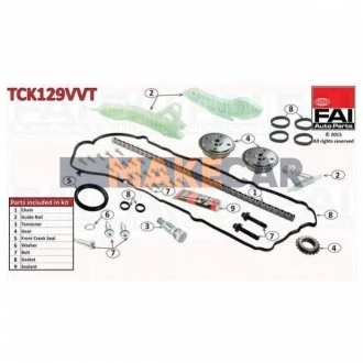 Комплект ланцюга ГРМ для FAI TCK129VVT фото товару
