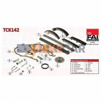 OPEL К-кт цепи распредвала Astra G,Frontera B,Omega B,Signum,Vectra B/C,zafira 2.0DI для Opel, Vauxhall, Saab FAI TCK142 фото товару