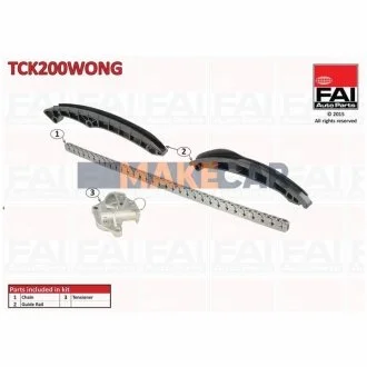 SEAT К-кт цепи ГРМ (цепь+ 2 шт. направляющие+ натяжитель) Ibiza 1.2 06-,Skoda Fabia 1.2 для FAI TCK200WONG фото товару