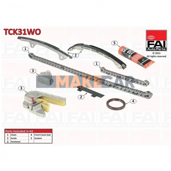 <strong>Комплект ланцюга ГРМ NISSAN PRIMERA/X-TRAIL 2.0/2.5i 01- FAI TCK31WO (фото 1)</strong>