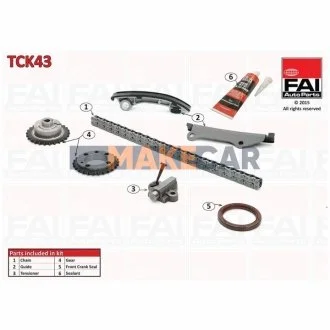 Ланцюг приводу ГРМ (к-кт) Master/Movano 3.0 dCi 03- (привід розподілвалу) для Nissan FAI TCK43 фото товару