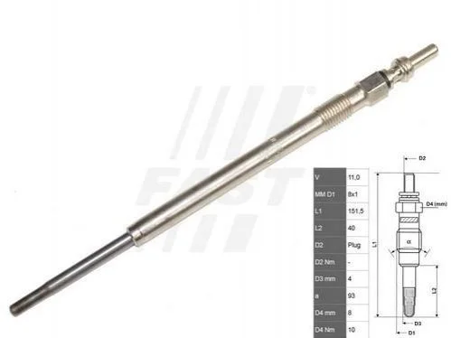 <strong>Свічка накалу 2.3/3.0jtd FAST FT82706 (фото 1)</strong>